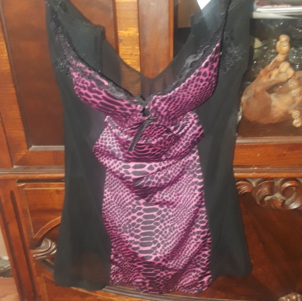Rampage sheer black and pink nightie